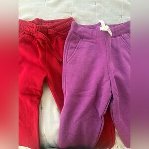 Lot of 2 Never worn Kids Sweatpants in Red and Purple